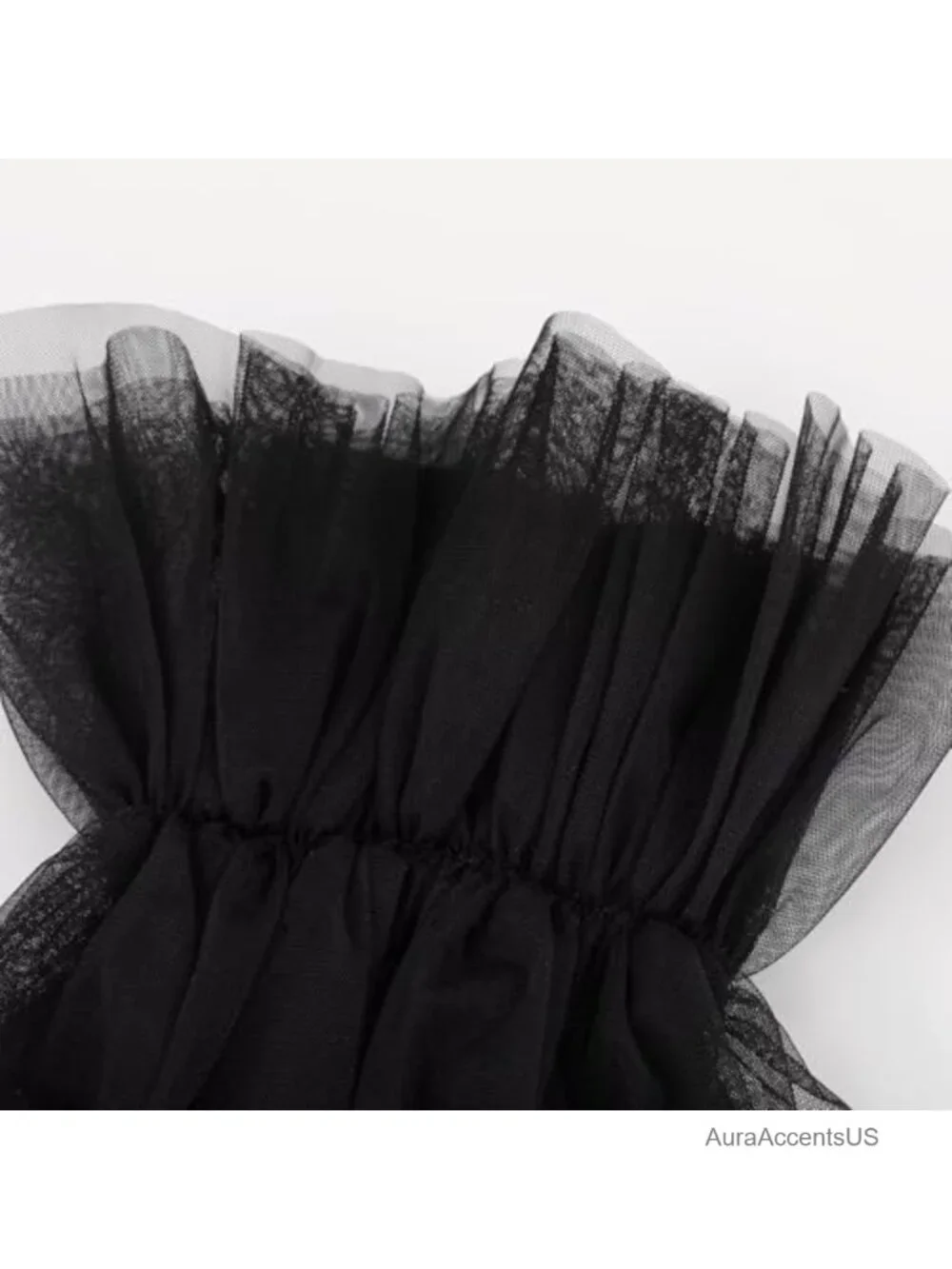 Long Detachable Puffy Sheer Fingerless Tulle Gloves for Wedding Party